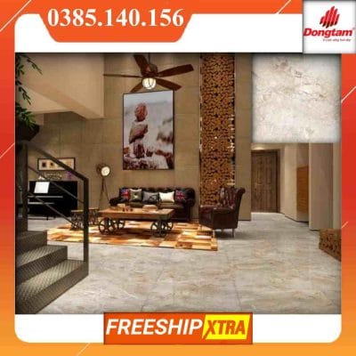 Gạch 80x80 Đồng Tâm 8080STONE003 vân đá màu vàng kem