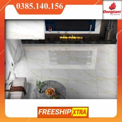 Gạch Đồng Tâm 60120LANGBIANG001-FP-H màu trắng vân vàng nhẹ
