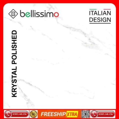 Gạch Italy 120x120 BELLISSIMO BL12004 màu trắng vân xám khói