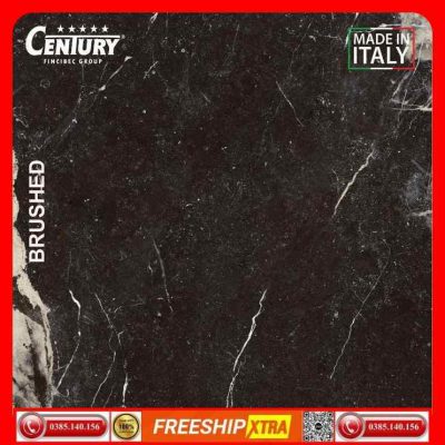 Gạch Italy 120x120 CENTURY CONTACT VOGUE màu đen vân xám mờ mịn