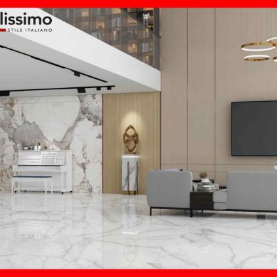 Alternative view of Gạch Italy 120x120 ANCHIS HOME CARRARA LUX màu trắng vân xám khói