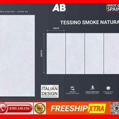 Gạch Italy 120x260 AB TES SMOKE NATURAL tông xám mờ mịn