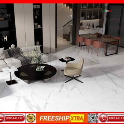 Gạch Italy 160x160 LEAD-LE16003 màu trắng vân xám
