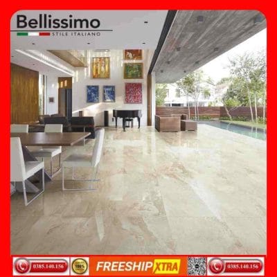 Gạch Italy 60x120 BELLISSIMO C121J83P vân mây màu kem mịn