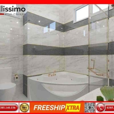 Gạch Italy 60x120 BELLISSIMO C121J95P trắng xám mịn