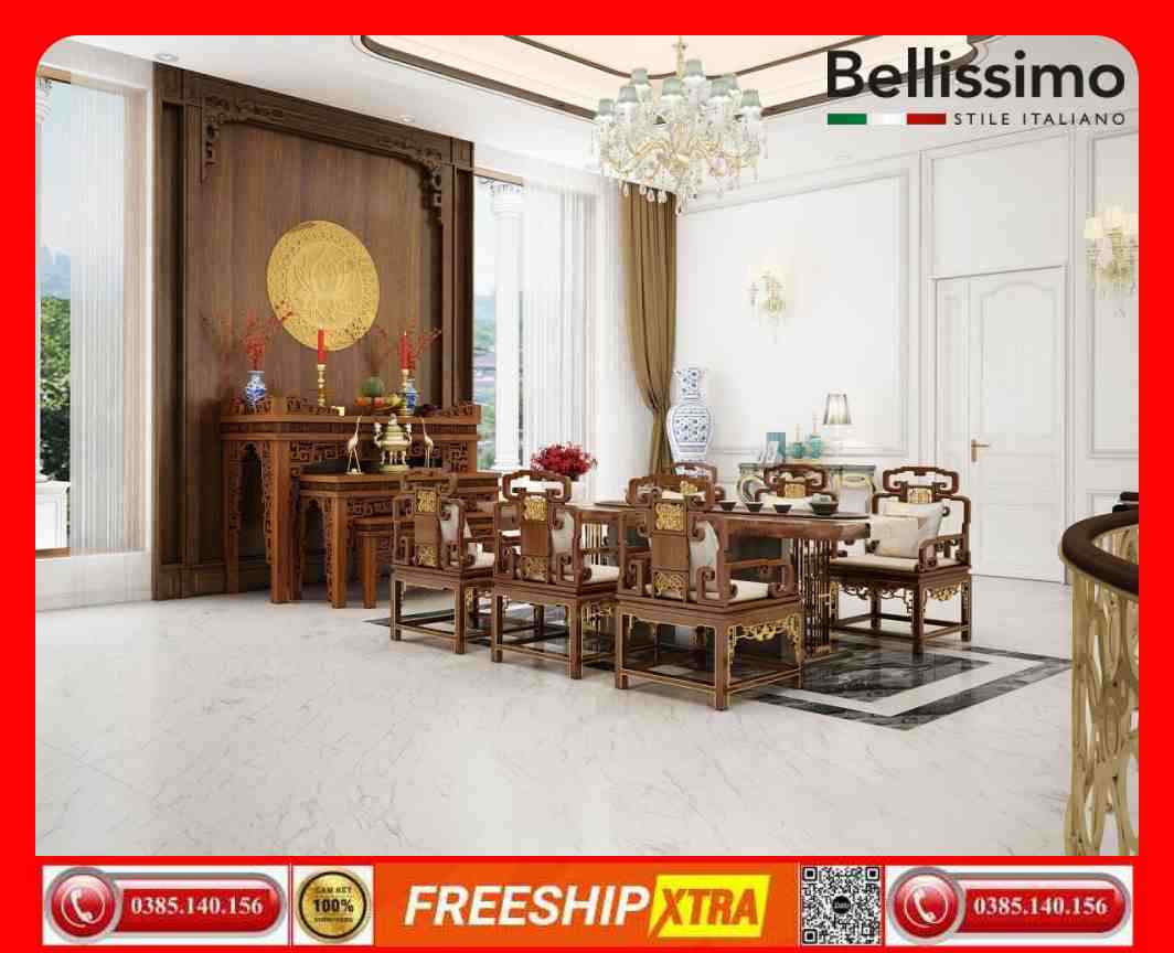 Gạch Italy 60x120 FLORINA FL126M7 mờ mịn trắng xám kháng khuẩn