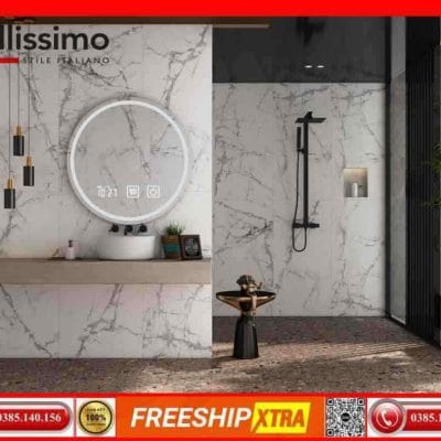 Gạch Italy 60x120 FLORINA FL126P1 vân đá Marbal trắng vân xám