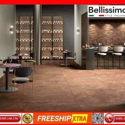 Gạch Italy 60x120 CENTURY RUST STONE vân mây màu nâu đất