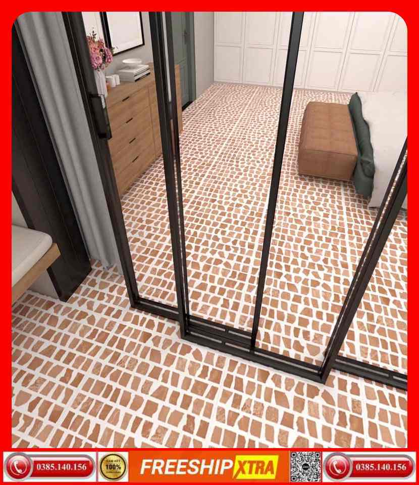 Gạch 60x60 Terrazzo 6013 đá mờ màu nâu đất