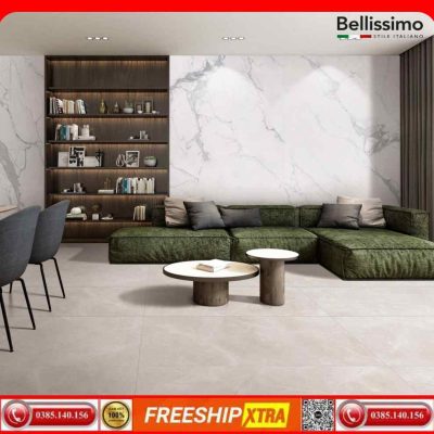 Gạch Italy 75x150 HBI-HB157015 màu xám nhạt diệt khuẩn