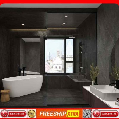 Gạch Italy 75x150 INTERCERAMIC-HB157019 xám đen mờ mịn