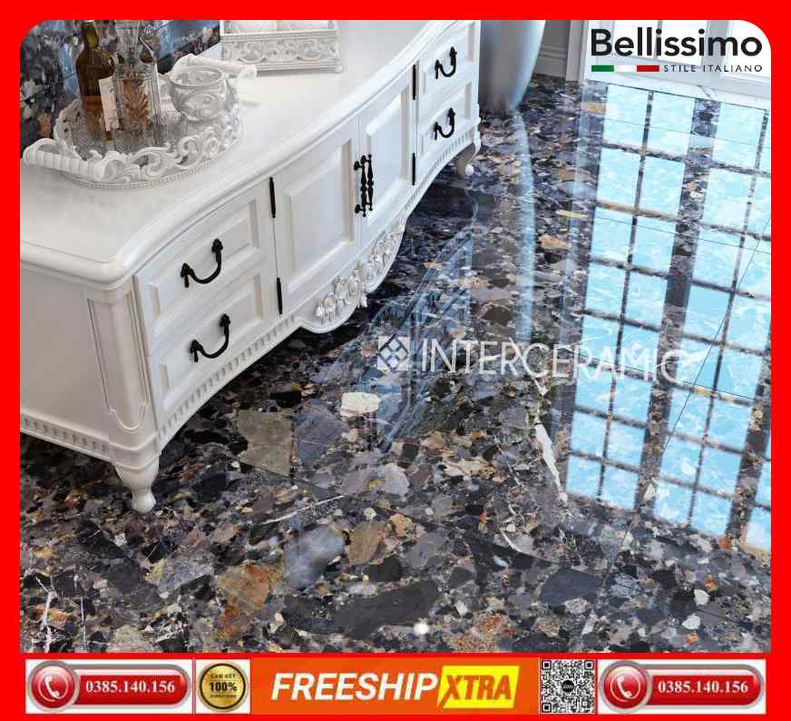 Gạch Italy 75x150 INTERCERAMIC-CC15709F vân đá hoa cương