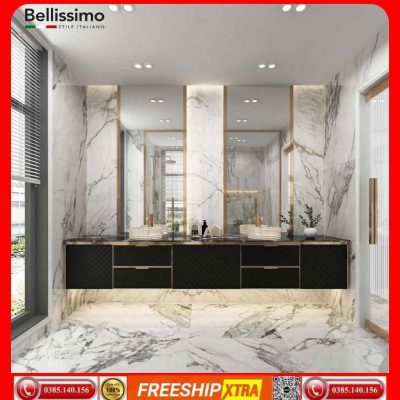 Gạch Italy 80x160 IMPRONTA CALACATTA MAC VECCHIA đá trắng vân xám khói