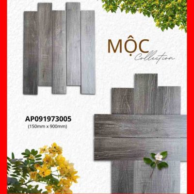 Gạch 15x90 Eurotile Mộc Lan MOL-M05 xám đậm