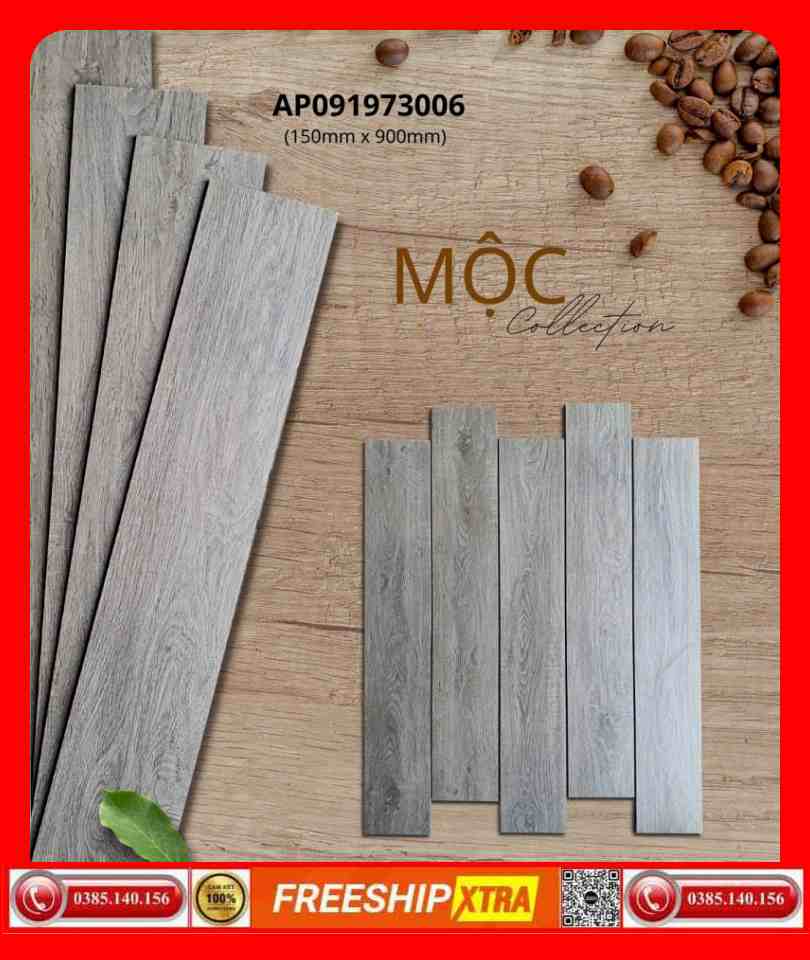 Gạch 15x90 Eurotile Mộc Miên MMI-M07 vân gỗ xám