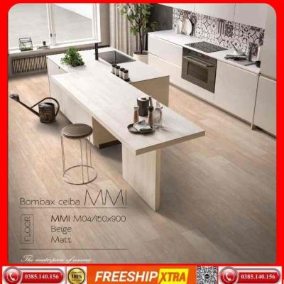 Gạch 15x90 Eurotile Mộc Miên MMI-M04 vân gỗ màu kem