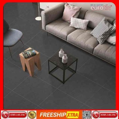 Gạch 60x60 Eurotile Vọng Cát VOC-H03 màu xám đen mờ mịn